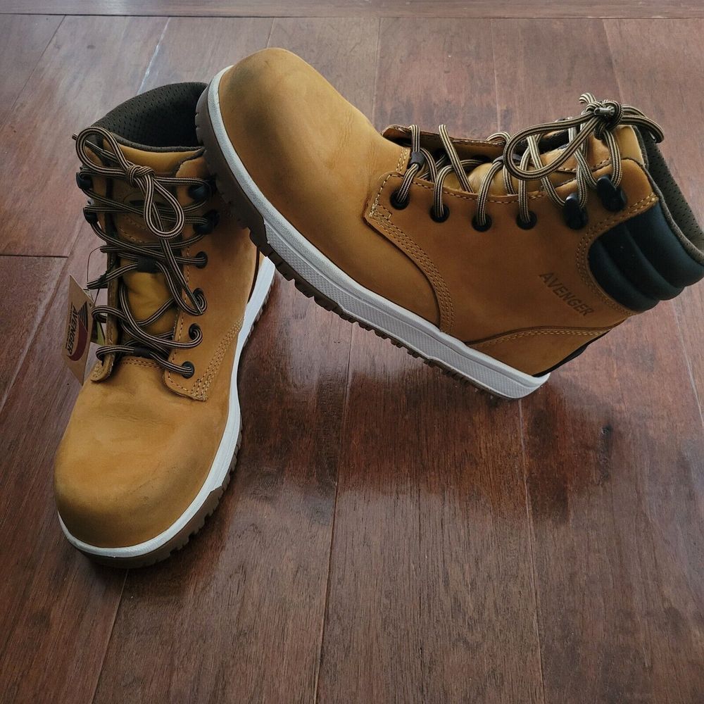 Avenger Work Boots Reflex Mid Composite‎ Toe Leather Men's Size 9 SL/OR/CN/EH